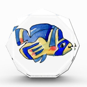 Blue Cartoon Butterfly Fish Acrylic Award