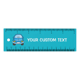 Blue cartoon car 6 inch Ruler