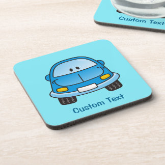 Blue cartoon car beverage coaster