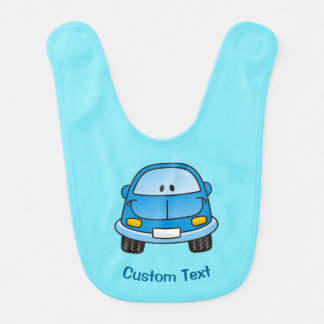 Blue cartoon car bib