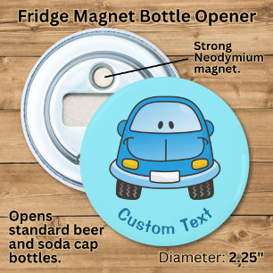 Blue cartoon car bottle opener