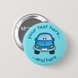 Blue Cartoon Car Button