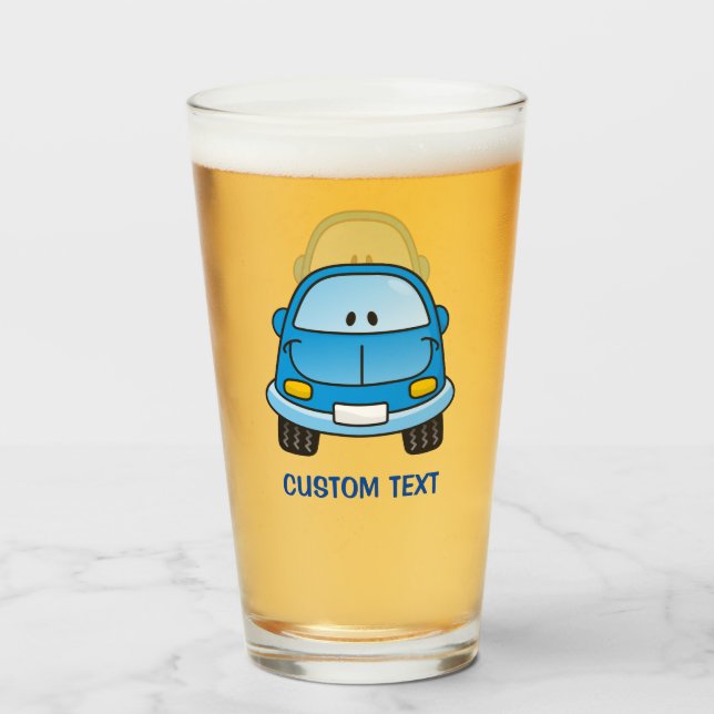 Blue Cartoon Car Glass (Front Filled)