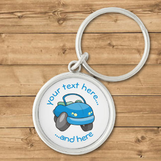 Blue Cartoon Car Keychain