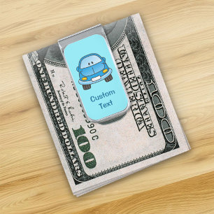 Blue Cartoon Car Money Clip