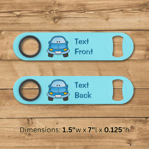 Blue cartoon car speed bottle opener
