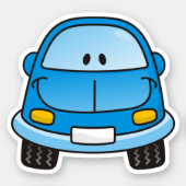 Blue Cartoon Car Sticker (Front)