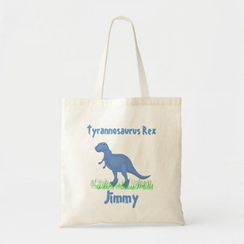 Blue Cartoon Dinosaur Tote Bag