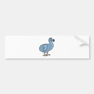 Blue Cartoon Dodo Bird Bumper Sticker