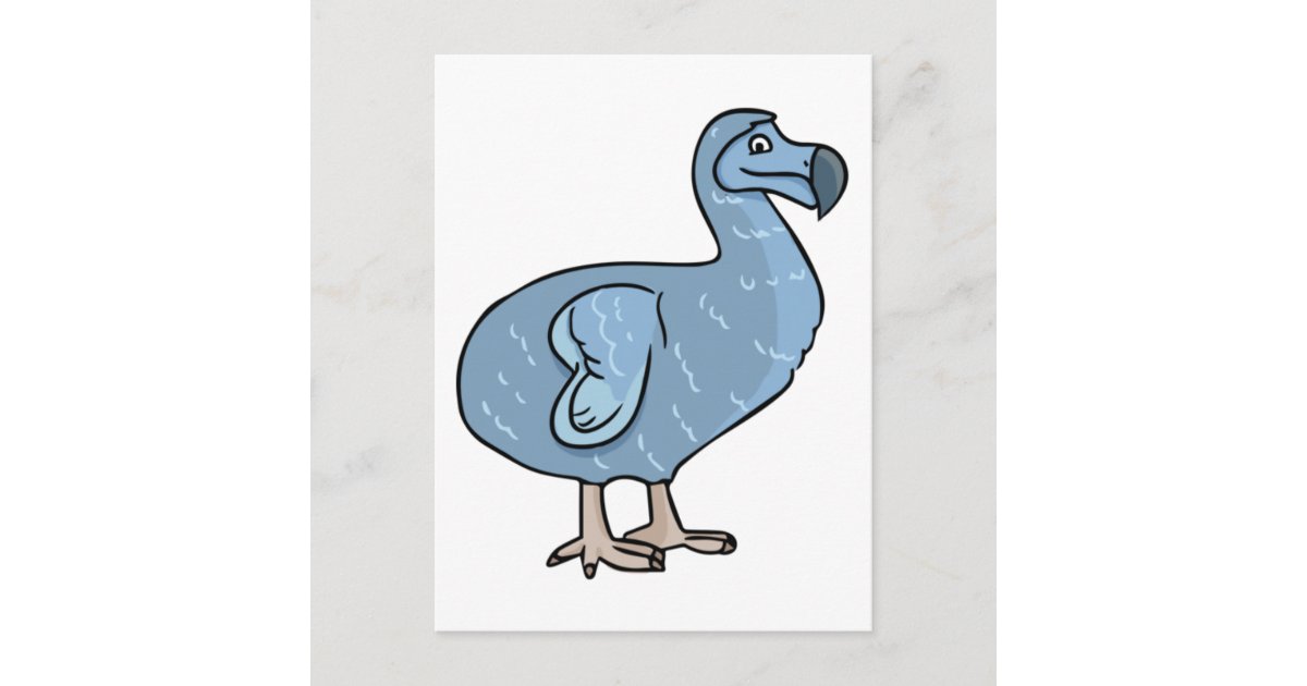 Blue Cartoon Dodo Bird Postcard | Zazzle