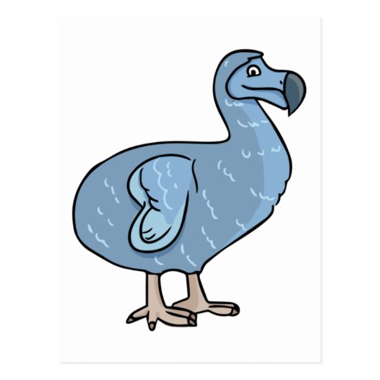 Blue Cartoon Dodo Bird Postcard | Zazzle.com