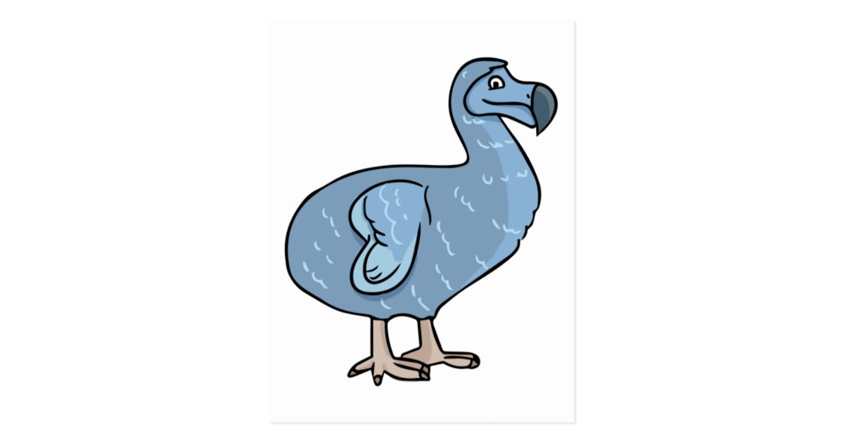 Blue Cartoon Dodo Bird Postcard | Zazzle.com