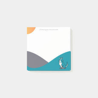 Blue Cartoon Dog Drawing Notes