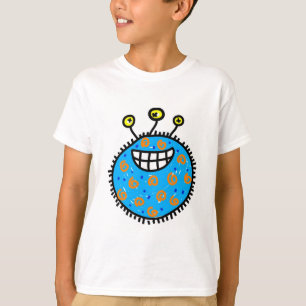 Blue Cartoon Germ T-Shirt