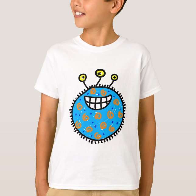 Blue Cartoon Germ T-Shirt (Front)