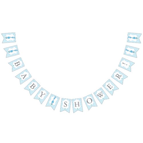 Blue Cartoon Giraffe Baby Shower Bunting Flags