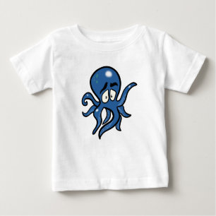 Blue Cartoon Octopus Baby T-Shirt