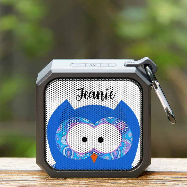 Blue Cartoon Owl Head Personalized Bluetooth Speaker (Insitu(Outdoor))