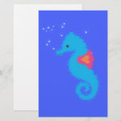 Blue Cartoon Seahorse (Front/Back)