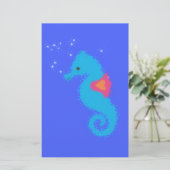 Blue Cartoon Seahorse (Standing Front)