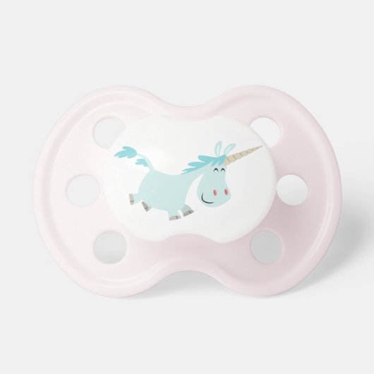 Blue Cartoon Unicorn Pacifier (Front)