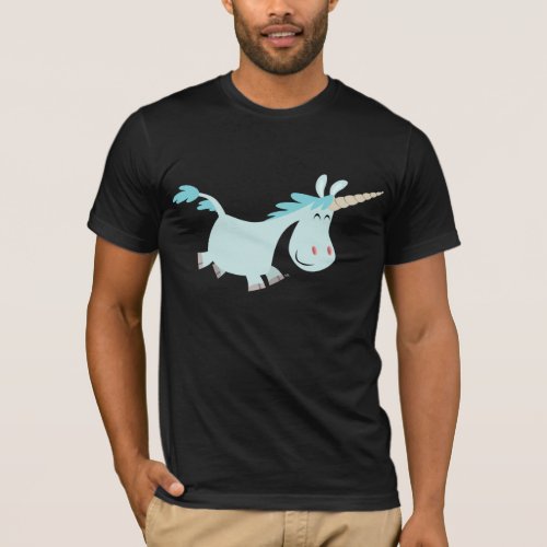 Blue Cartoon Unicorn  T_shirt