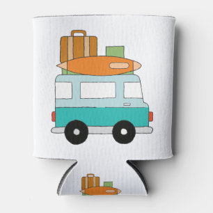 Blue Cartoon Van Best Family Adventure Vacations Can Cooler