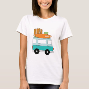 Blue Cartoon Van Best Family Adventure Vacations T-Shirt