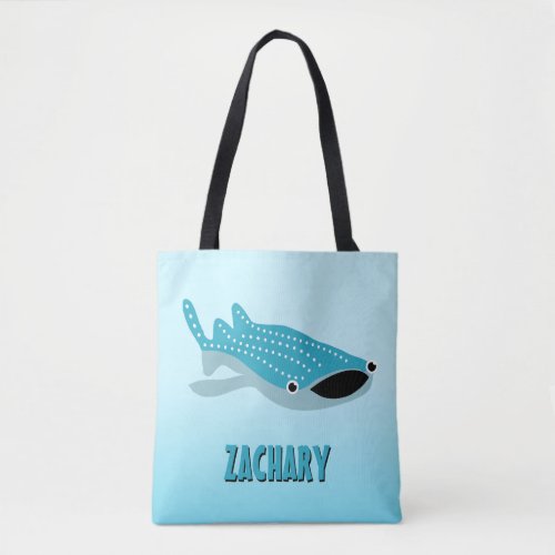 Blue Cartoon Whale Shark Personalized Tote Bag