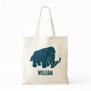Blue Cartoon Woolly Mammoth Personalized Tote Bag