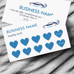 Blue Carwash Car Auto Washing Detailing Business Loyalty Card