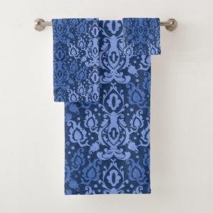 Blue Casbah Moroccan Damask Bath Towel Set