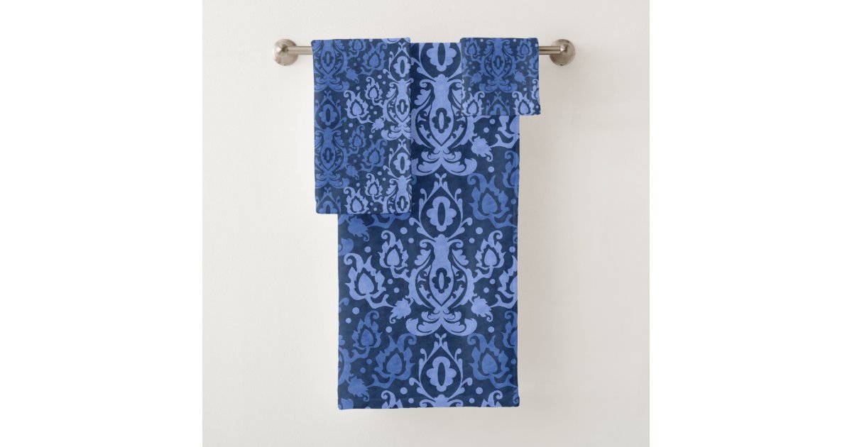 Blue Casbah Moroccan Damask Bath Towel Set | Zazzle