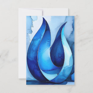 Blue Cascade Abstract Thank You Card