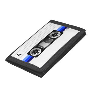 Blue cassette tape wallet