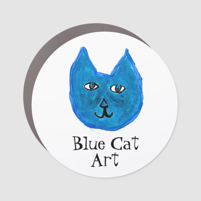Blue Cat Art Car Magnet (Front)