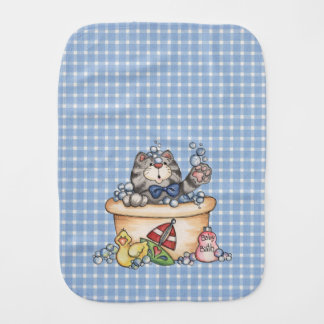 Blue Cat Burp Cloth