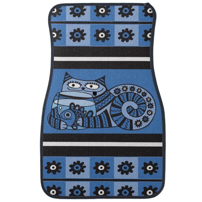 Blue Cat Car Mats (Front)