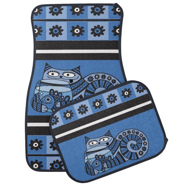 Blue Cat Car Mats Full Set (set of 4) (Set)