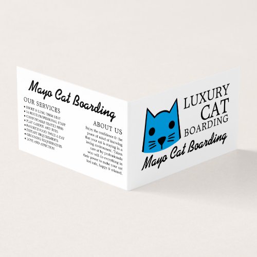Blue Cat Cat Boarding Cattery Detailed Business Card