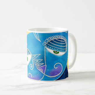 Blue cat coffee mug