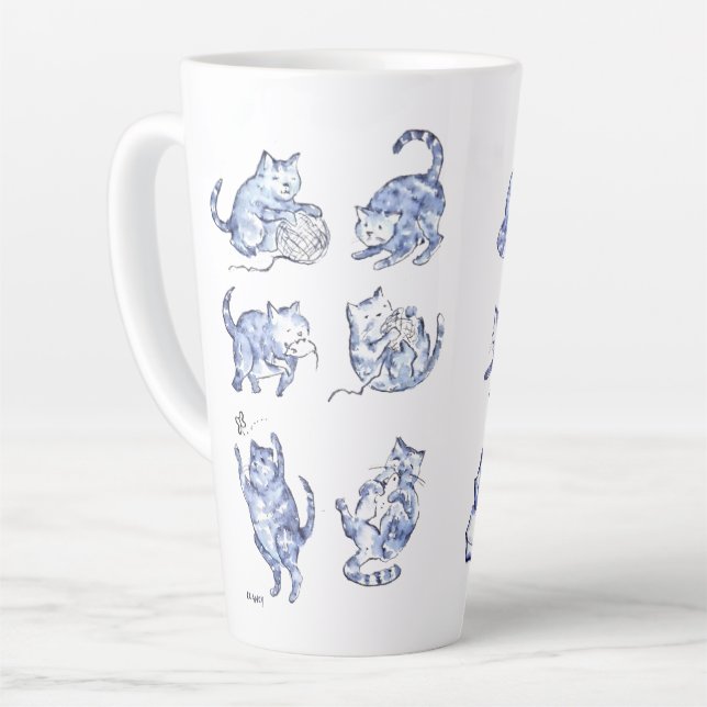 Blue Cat Cup (Left Angle)
