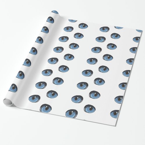 Blue Cat Eye Pattern Wrapping Paper