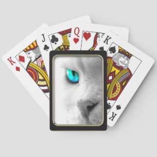 Blue Cat Eye Photo Art Playing Cards