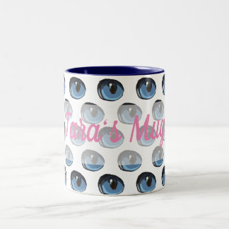 Blue Cat Eye Two-Tone Coffee Mug