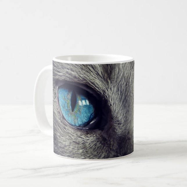 Blue Cat Eyes Coffee Mag Coffee Mug (Front Left)