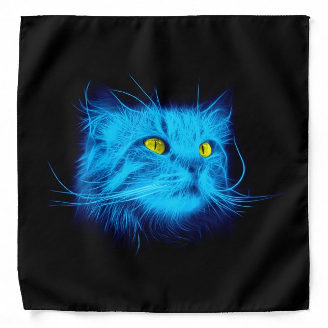 Blue Cat Face Bandana (Front)
