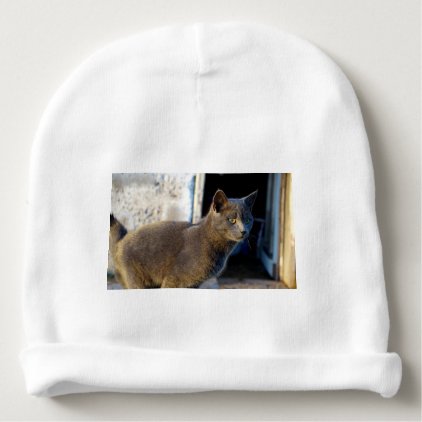 Blue Cat Focus Baby Beanie