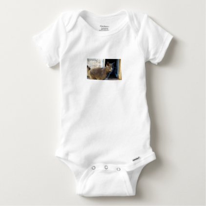 Blue Cat Focus Baby Onesie