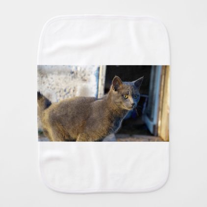 Blue Cat Focus Burp Cloth